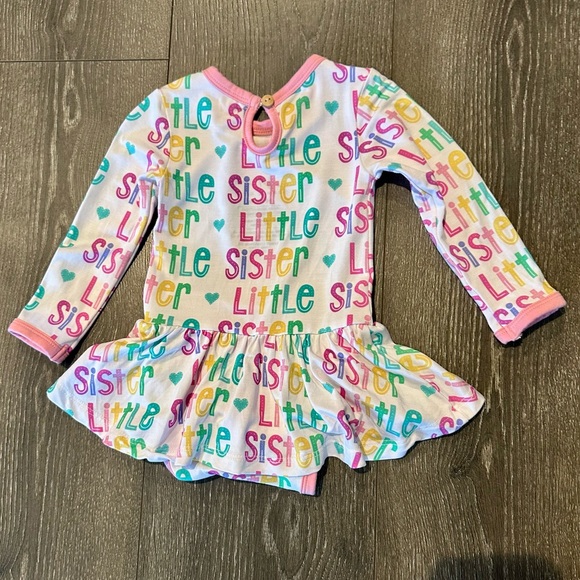 Colorful Little Sister Baby Girl Bamboo Onesie w/Skirt - Picture 3 of 4
